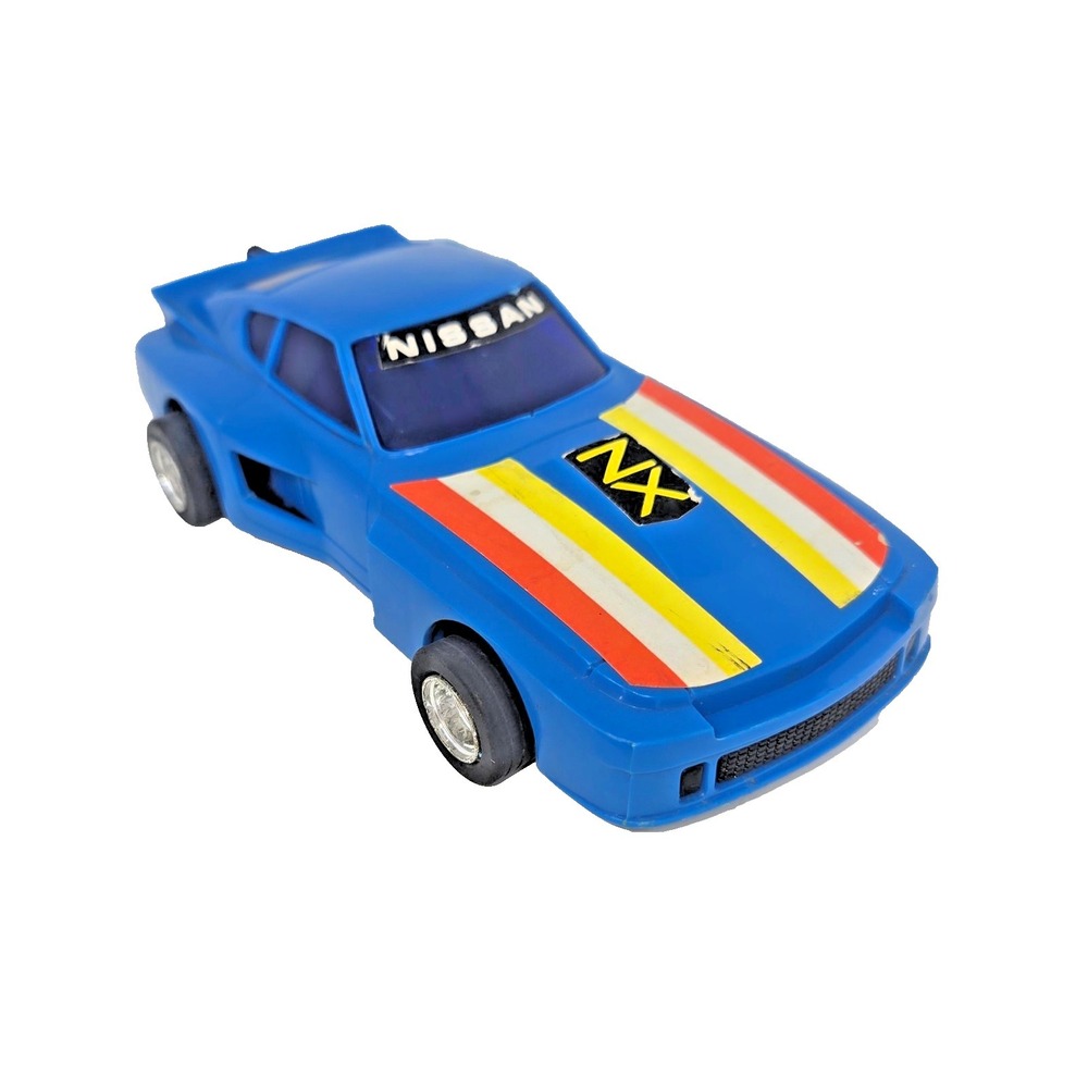 Lanard Toys Pull String Nissan ZX Blue Race Car Pull Cord 1982 Works Vintage - Picture 2 of 16